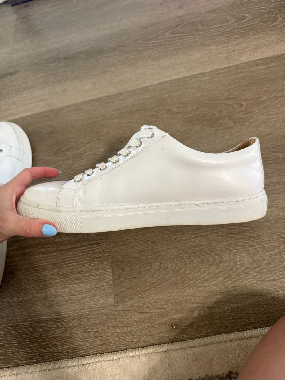 Thursday Boot Company White Leather Low-Top Sneakers with Tan Insole - Picture 5 of 6